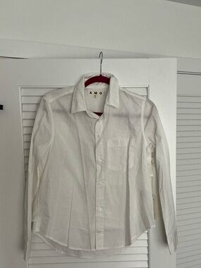 AMO Women Ruth cropped Shirt preppy academia minimalist classy Nantucket XS